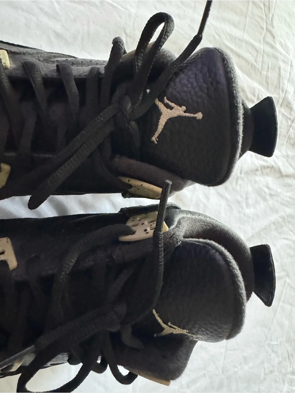 Jordan Men's Youth Black Leather High-Top Sneakers with White Jumpman